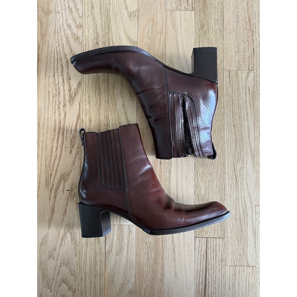 Vintage Bally of Switzerland Cathleen Booties 7.5 Made in italy Brown‎ Leather